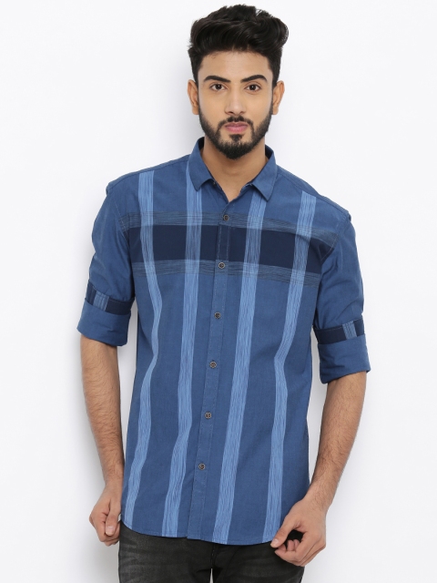 

British Club Men Blue Casual Shirt