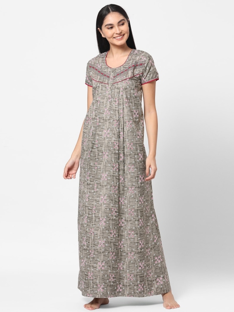 

Sweet Dreams Grey Printed Maxi Nightdress