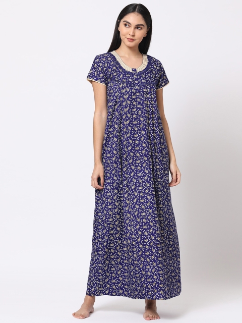 

Sweet Dreams Blue Floral Printed Maxi Nightdress