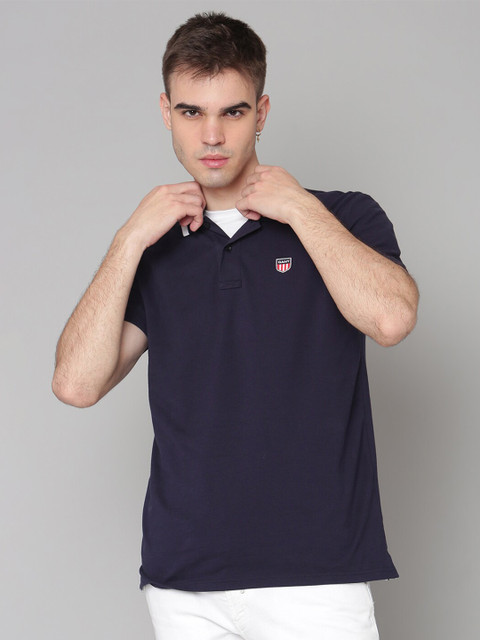 

GANT Men Blue Polo Collar Cotton T-shirt
