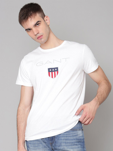 

GANT Men White Printed T-shirt
