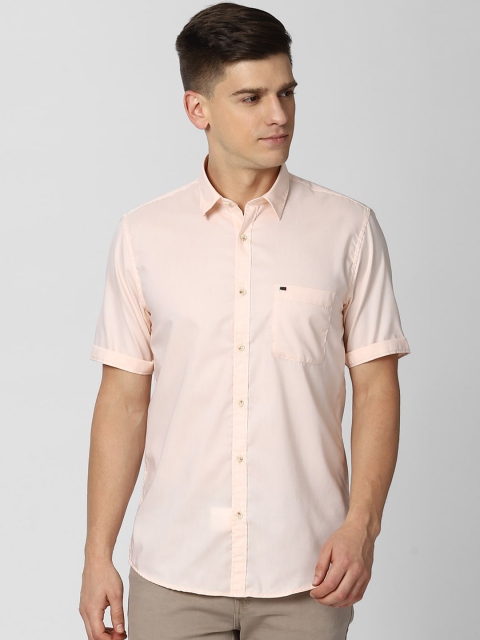 

Peter England Casuals Men Beige Solid Pure Cotton Slim Fit Opaque Casual Shirt