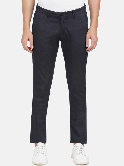 

Crocodile Men Black Striped Slim Fit Cotton Trousers