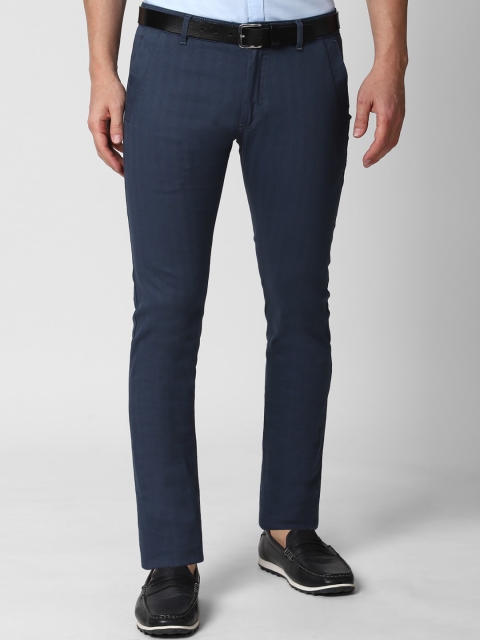 

Peter England Casuals Men Navy Blue Solid Skinny Fit Formal Trousers