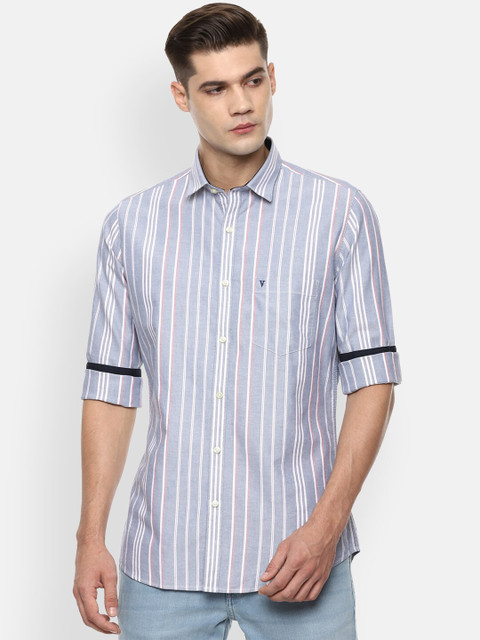 

Van Heusen Sport Men Blue Slim Fit Vertical Striped Casual Shirt
