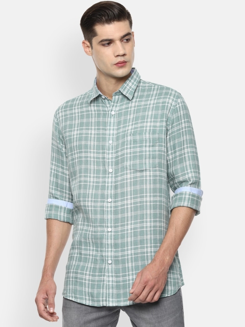 

Van Heusen Sport Men Green Slim Fit Opaque Checked Casual Shirt