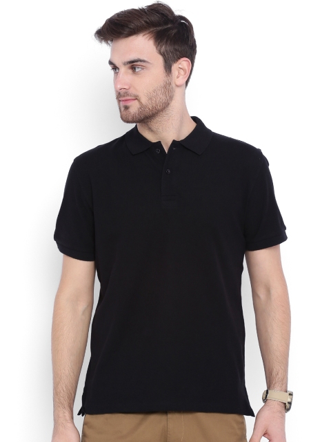 

ARISE Men Black Solid Polo T-shirt