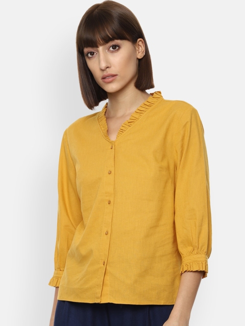 

Van Heusen Woman Women Yellow Opaque Casual Shirt
