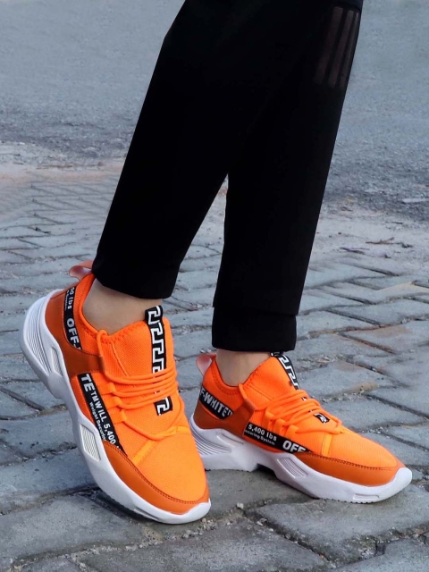 

Hundo P Men Orange Running Non-Marking Sports Shoes