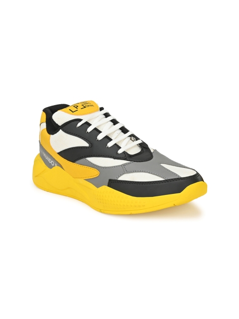 

Hundo P Men Yellow Colourblocked Sneakers