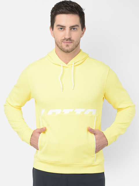 

Lotto Men Lime Green Printed Hooded Sweatshirt