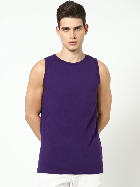 

Bewakoof Men Purple Cotton Sleeveless T-shirt