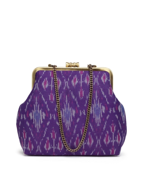 

PRACCESSORII Women Purple Embellished Clutch