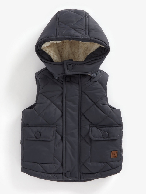 

mothercare Boys Black Hooded Quilted Jacket