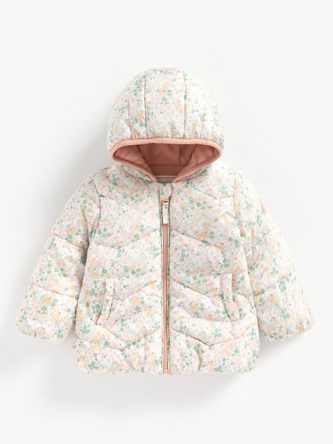 

mothercare Girls Multicoloured Floral Puffer Jacket, Multi