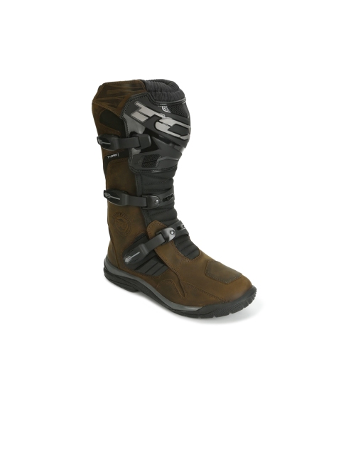 

Royal Enfield Men Brown Woven Design Leather Stelvio WP Riding Boots