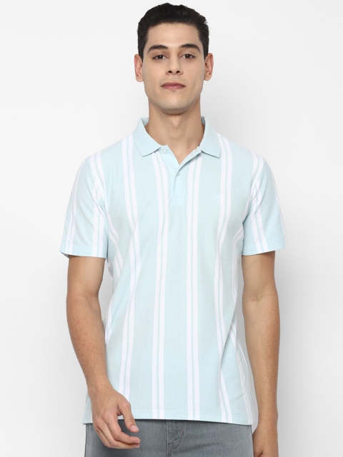 

Allen Solly Sport Men Blue & White Striped Polo Collar Cotton T-shirt