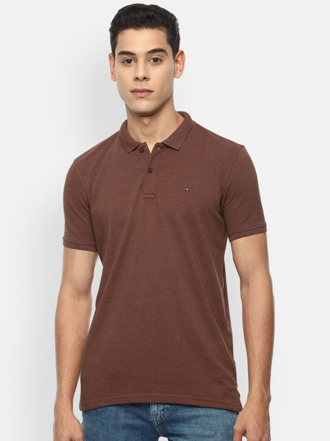 

Louis Philippe Sport Men Brown 2 Polo Collar Slim Fit T-shirt