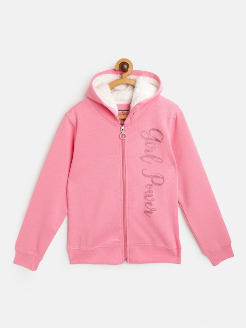 

Peppermint Girls Pink Printed Hooded Sweatshirt