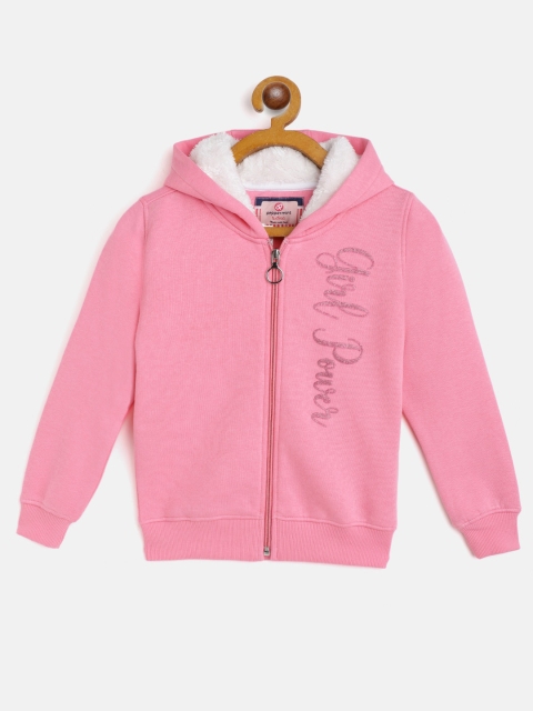 

Peppermint Girls Pink Hooded Open Front Sweatshirt