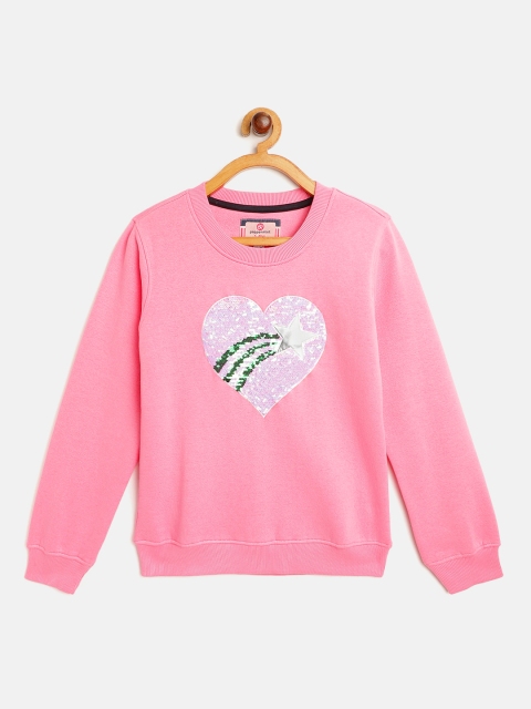 

Peppermint Girls Pink & Silver Heart Flip Sequinned Sweatshirt