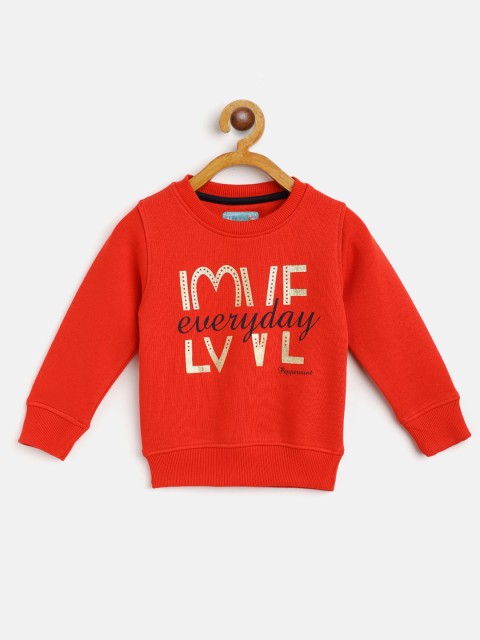 

Peppermint Girls Red Printed Sweatshirt