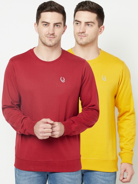 

ELEGANCE Men Pack of 2 Sweatshirts, Mustard