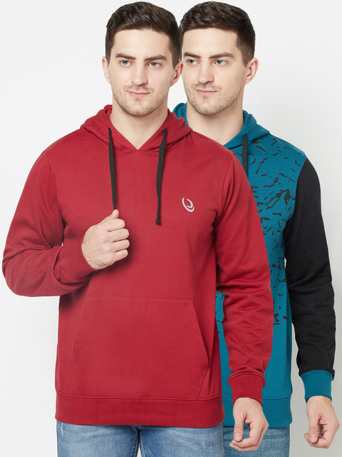 

ELEGANCE Men Multicoloured Hooded Sweatshirt, Multi