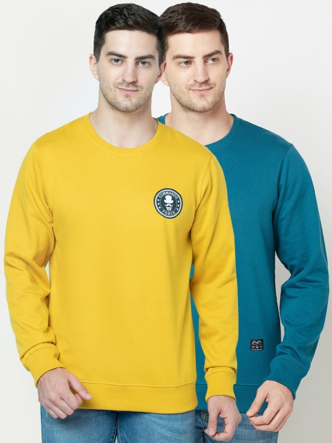 

ELEGANCE Men Pack Of 2 Pullover Sweatshirt, Yellow