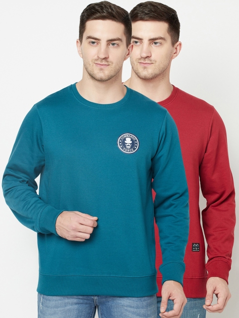 

ELEGANCE Men Pack Of 2 Pullover Sweatshirt, Maroon