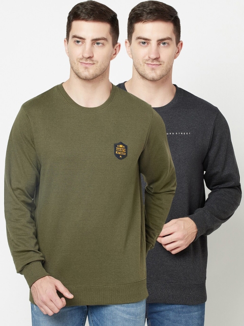 

ELEGANCE Men Pack of 2 Sweatshirts, Olive