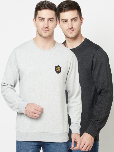 

ELEGANCE Men Pack Of 2 Pullover Sweatshirt, Grey