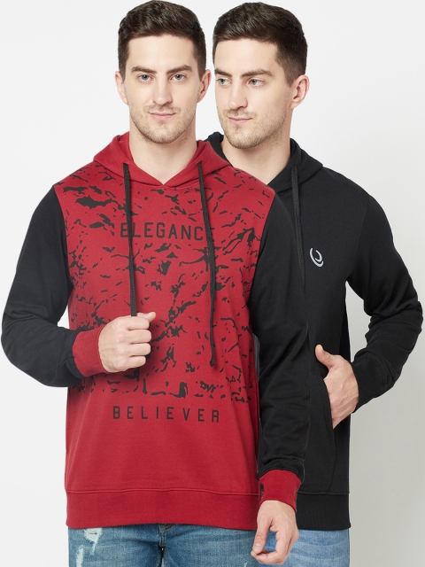 

ELEGANCE Men Multicoloured Printed Hooded Sweatshirt, Multi
