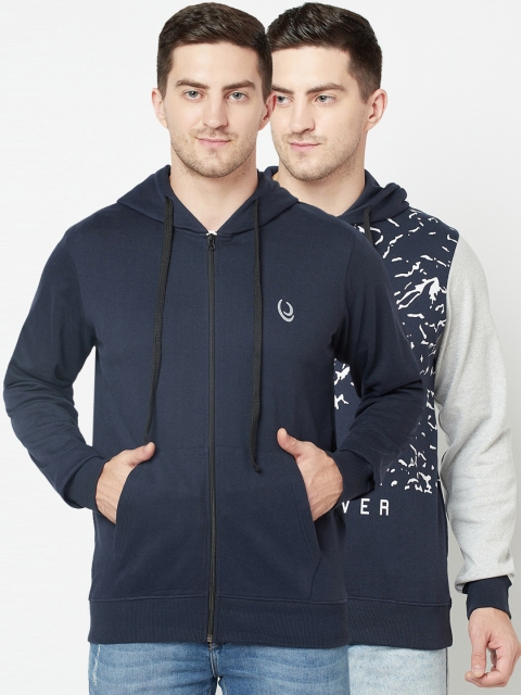 

ELEGANCE Men Multicoloured Printed Hooded Sweatshirt, Multi