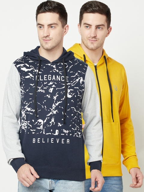 

ELEGANCE Men Pack of 2 Hooded Sweatshirts, Navy blue