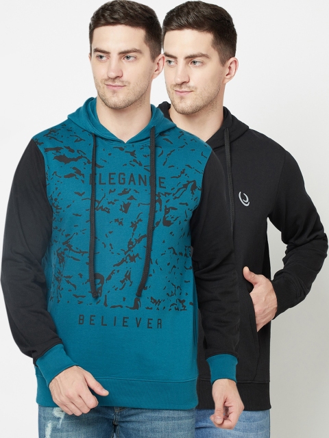 

ELEGANCE Men Multicoloured Printed Hooded Sweatshirt, Multi