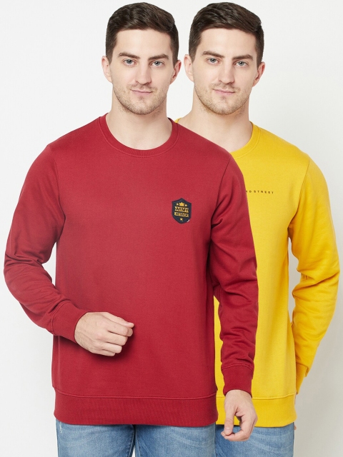 

ELEGANCE Men Pack of 2 Sweatshirts, Red