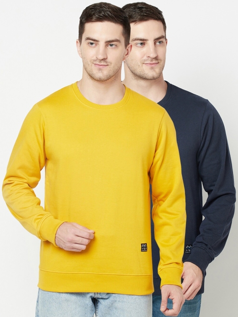 

ELEGANCE Set of 2 Men Mustard & Navy Sweatshirt