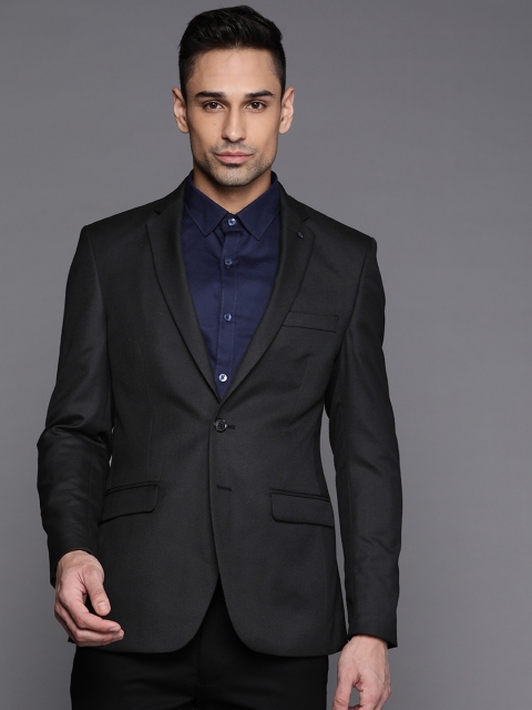 

Raymond Men Black Solid Slim Fit Single-Breasted Formal Blazer