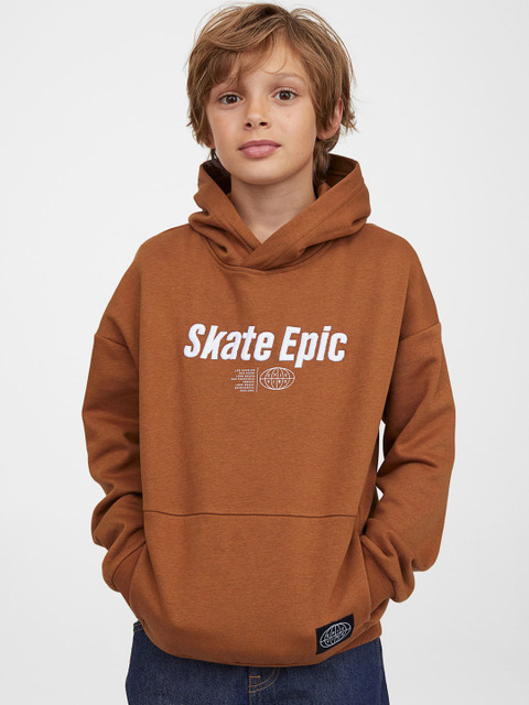 

H&M Boys Brown Printed Hoodie