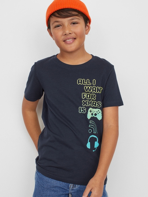 

H&M Boys Blue Cotton T-shirt