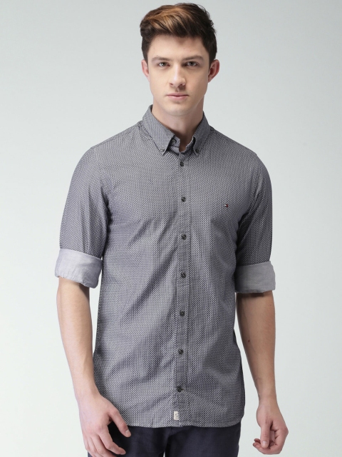

Tommy Hilfiger Men Navy Blue Slim Fit Printed Casual Shirt