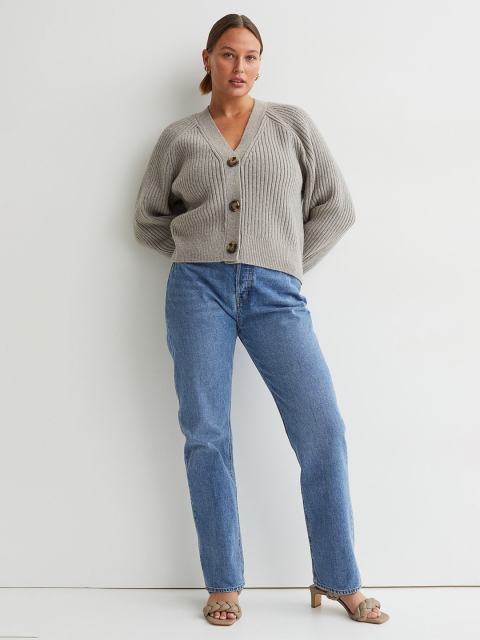 

H&M Woman Grey Rib-knit cardigan