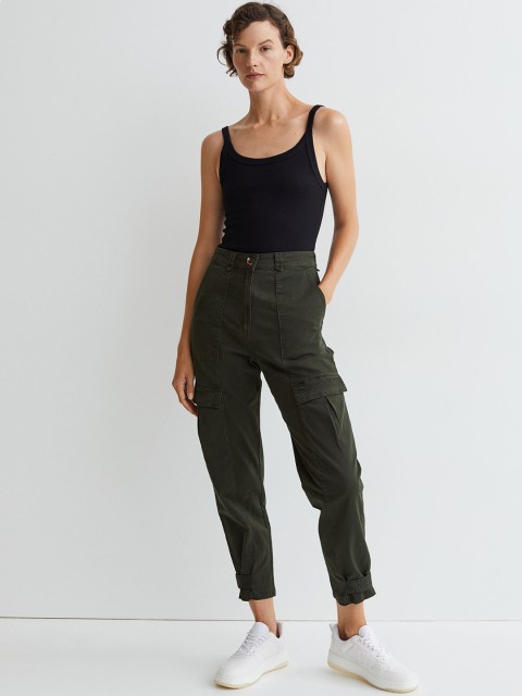 

H&M Women Green Cargo Trousers
