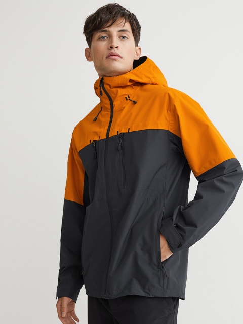 

H&M Men Blue & Orange Waterproof Shell Jacket