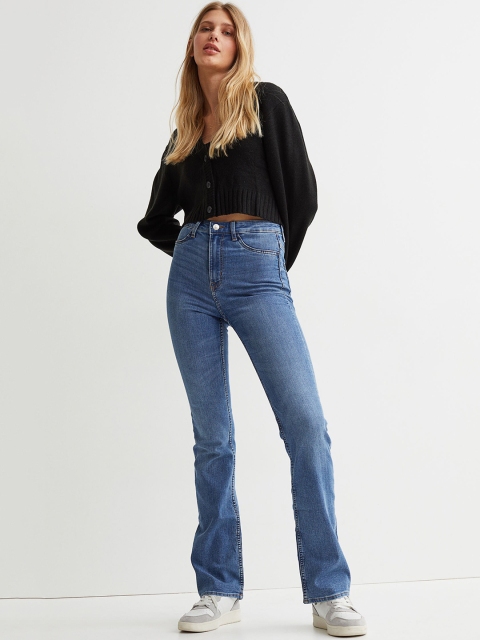 

H&M Women Blue Flared High Waist Jeans
