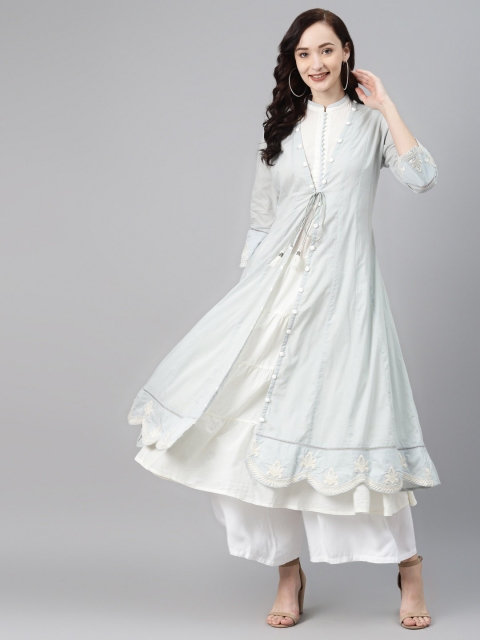 

Lakshita Women Blue Embroidered Anarkali Kurta