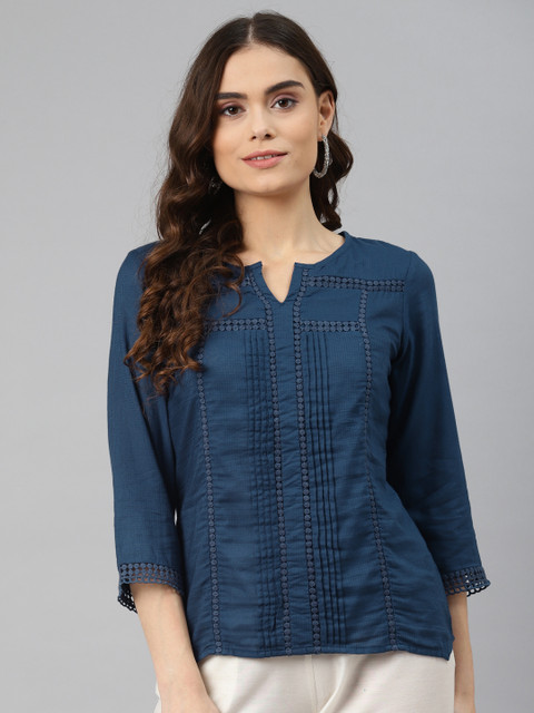 

Lakshita Navy Blue Regular Top