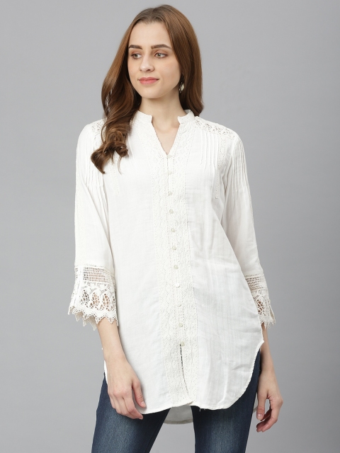 

Lakshita Women White Floral Pure Cotton Kurti