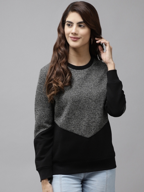 

Cayman Women Black Colourblocked Sweatshirt